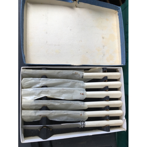 181 - TWO BOXED SETS OF CUTLERY INCLUDING SIPELIA SALAD SERVERS