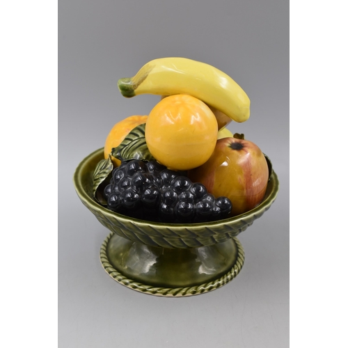 61 - Mid Century Glazed Ceramic Fruit Bowl (8