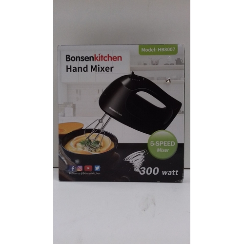 79 - Bonsenkitchen Hand Mixer, 5 Speed Powerful Electric Hand Whisk, with 2 Stainless Steel Beaters, 2 Do... 