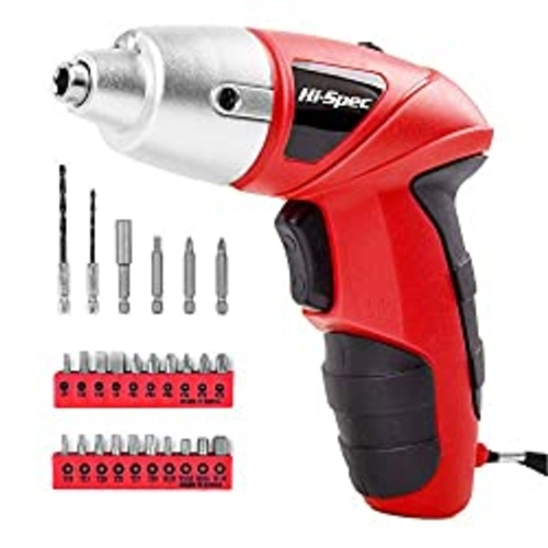 81 - NEW BOXED  Hi-Spec 27 Piece Red 4.8V Electric Cordless Power Screwdriver