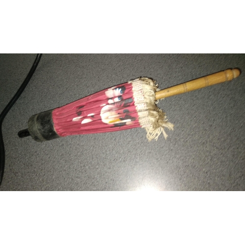 571 - ORIENTAL WOODEN UMBRELLA