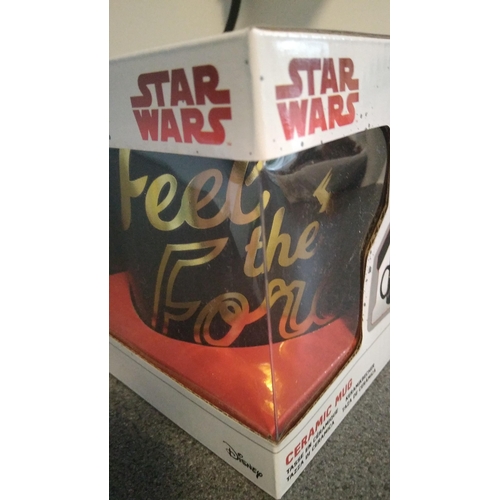 529 - NEW BOXED STAR WARS CERAMIC MUG IN BLACK