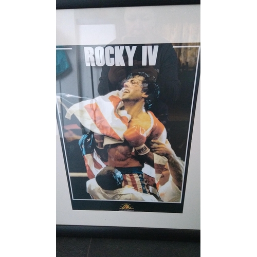 494 - FRAMED AND GLAZED ROCKY IV PRINT