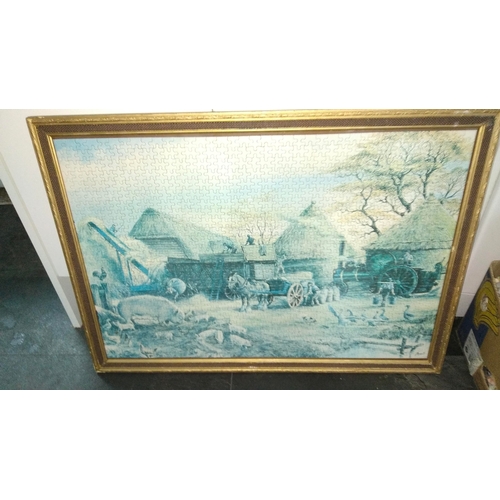 464 - Glass framed jigsaw picture