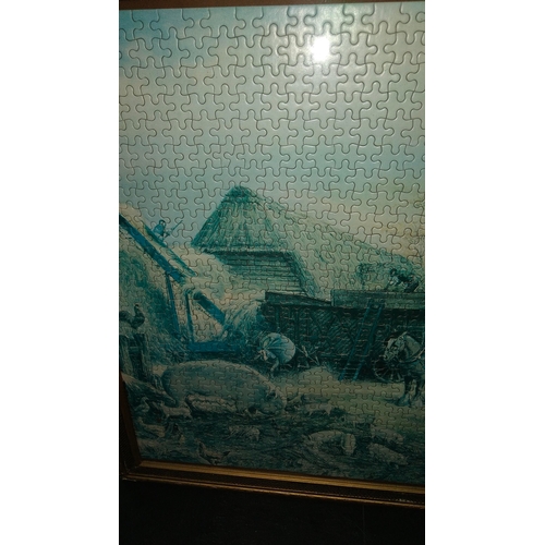 464 - Glass framed jigsaw picture