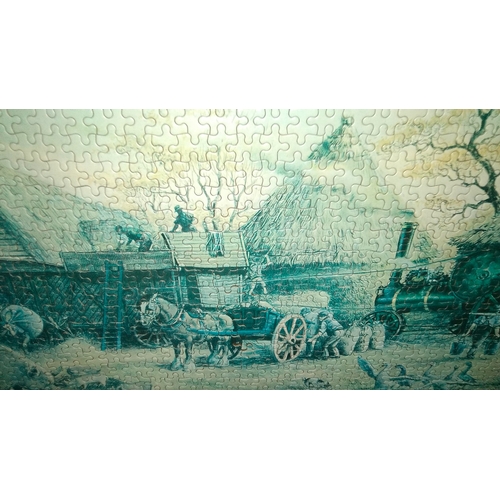 464 - Glass framed jigsaw picture