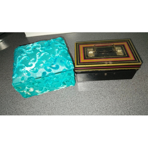 447 - Small Trinket box and small cash box No Key