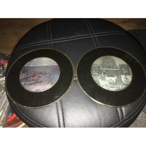 17 - TWO ROUND SMALL SCENIC PICTURE PLAQUES