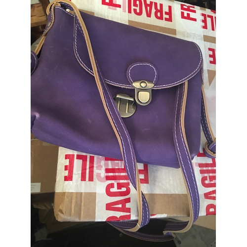 300E - NEW BAGGED Small Cross Body Bag for Women with Anti-Theft Lock IN PURPLE IDEAL XMAS PRESENT