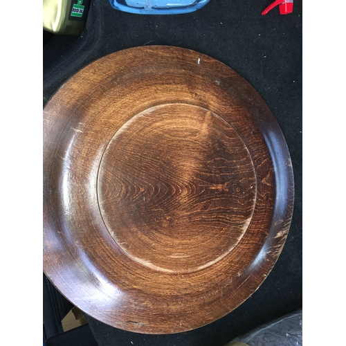 65 - SET OF THREE WOODEN CARVED PLATES