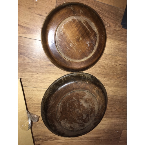 65 - SET OF THREE WOODEN CARVED PLATES