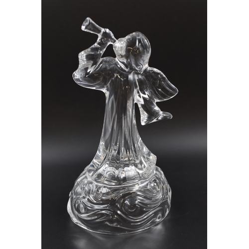 66 - LOVELY Stunning Italian Crystal Angel Blowing a Trumpet Statue 8