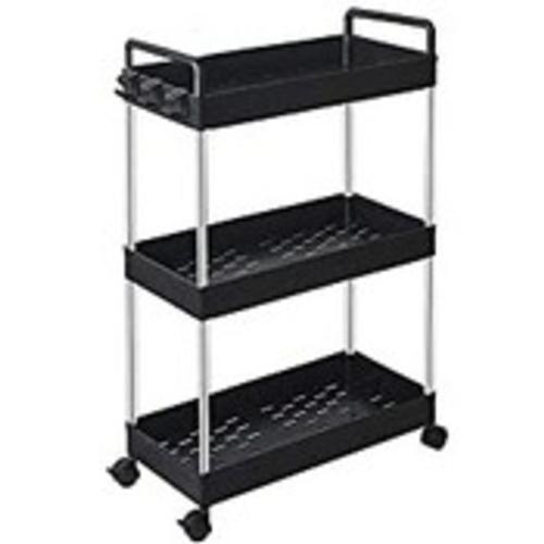 144 - NEW BOXED SOLEJAZZ 3-Tier Storage Trolley Cart Slide-out Rolling Utility Cart Mobile Storage Shelvin... 