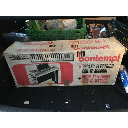 198 - VINTAGE BOXED BONTEMPI ELECTRIC ORGAN