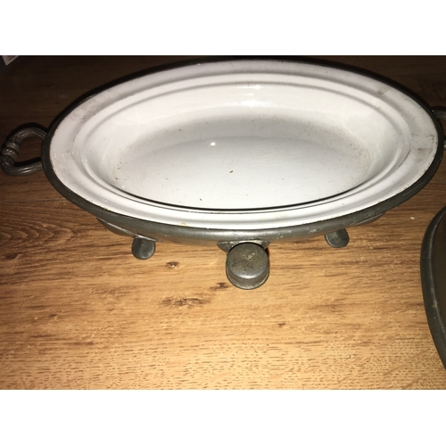 173 - A RARE Antique James Dixon Pewter and Pot food warmer