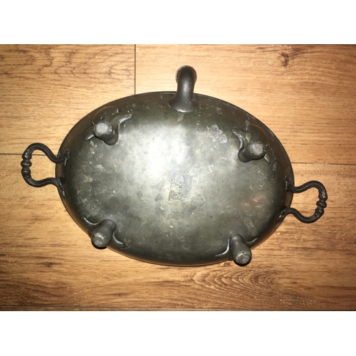 173 - A RARE Antique James Dixon Pewter and Pot food warmer