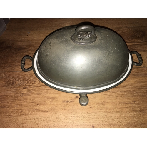 173 - A RARE Antique James Dixon Pewter and Pot food warmer