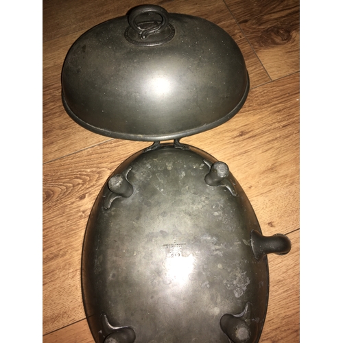 173 - A RARE Antique James Dixon Pewter and Pot food warmer