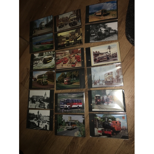 338 - Nice Collection of rail and train postcards In Sleaves Cards in front and reverse in both pictures