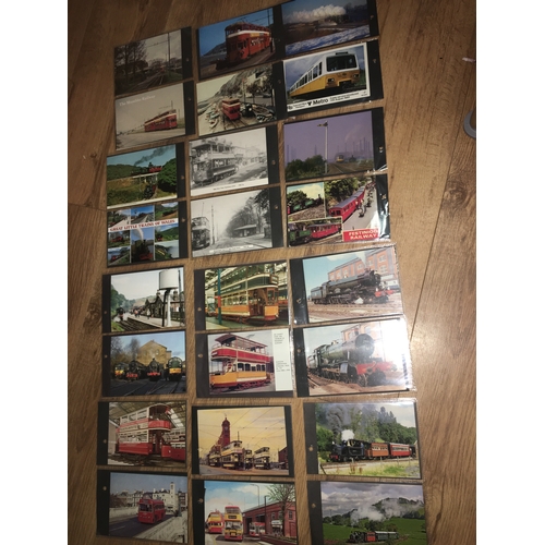 340 - Nice Collection of rail and train postcards In Sleaves Cards in front and reverse in both pictures