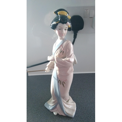 360 - OVELY ORIENTAL LADY WITH PARASOL LEONARDO FIGURINE