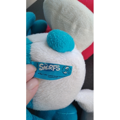 371 - TWO SMURFS SOFT TOYS