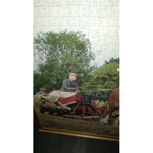 384 - Farming jigsaw in frame