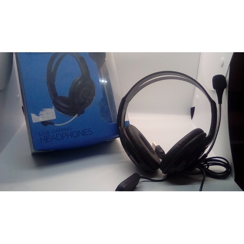 100W - NEW BOXED iChoose Bitz Headset USB for Computer Headphones with Mic, Stereo Wired Call Microphone La... 