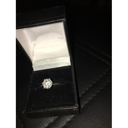 208 - Lovely Silver Solitaire Ring In Presentation Box