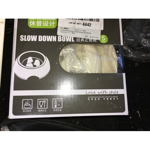 88 - new boxed pet slow down eating bowl in white