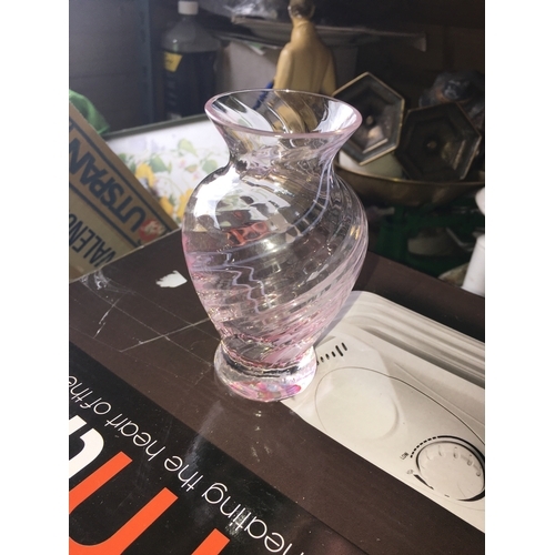 41 - Caithness Pink Swirl Glass Vase