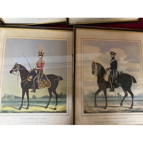 2 - TWO FRAMED AND GLAZED prints depicting 'officers of the British army'