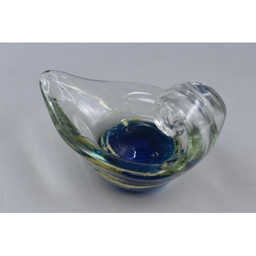 455 - Mid Century Hand Blown Studio Glass Mdina Aladdin's Lamp Bowl 6