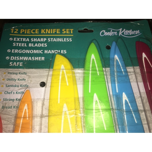 200M - NEW SEALED MULTI COLOUR  KITCHEN KNIFE SET