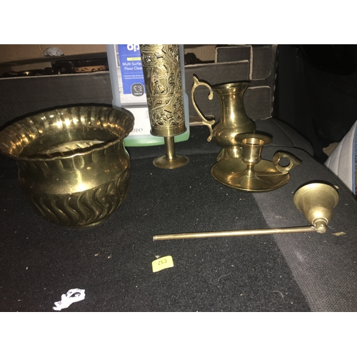 100J - Very Nice Selection Of Collectible Brass Including Candle Holder and Snuffer, Vase Etc