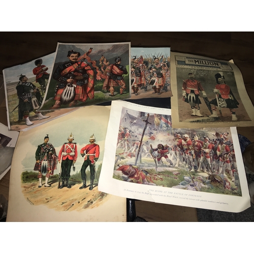 100K - Very Nice collection of Scottish Militaria Prints Pics, Etc