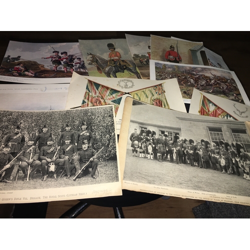 100K - Very Nice collection of Scottish Militaria Prints Pics, Etc