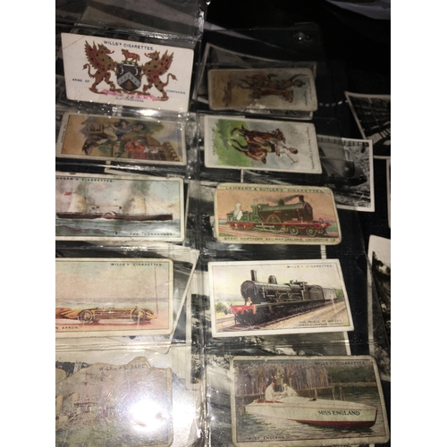 9 - LARGE SELECTION OF CIGARETTE CARDS IN BLACK AND WHITE AND SHEETH OF MIXED