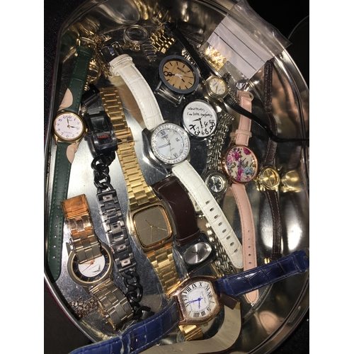 225 - LARGE SELECTION OF WATCHES, PARTS, FACES, BACKS ETC