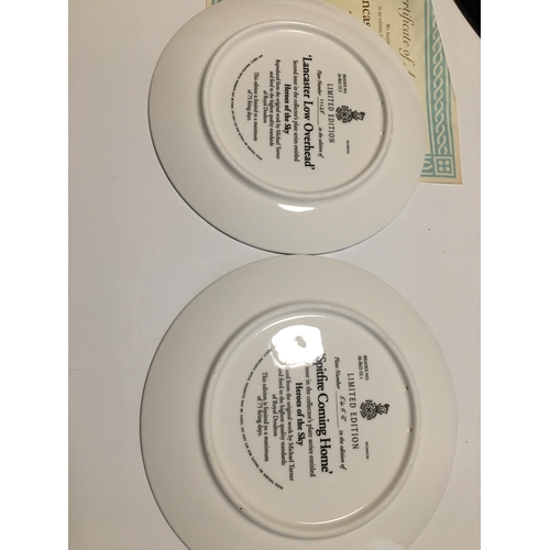 294 - TWO ROYAL DOULTON LTD EDITION HEROES OF THE SKY PLATES INCLUDING SPITFIRE AND LANCASTER