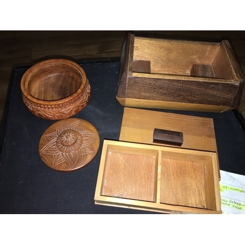 236 - TWO WOODEN TRINKET BOXES