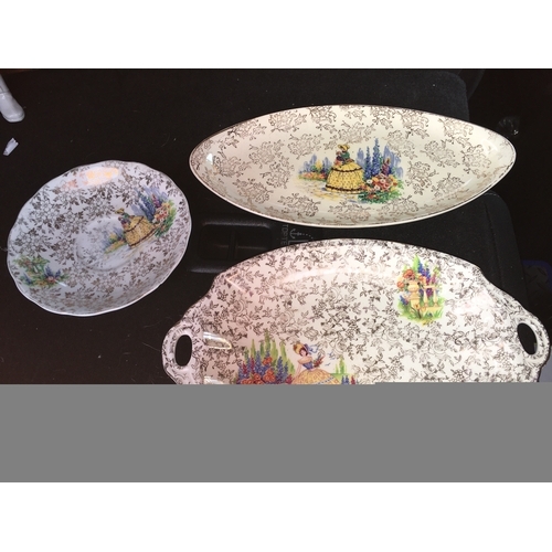 235 - THREE VINTAGE CHINTZ CRINOLIN PLATES