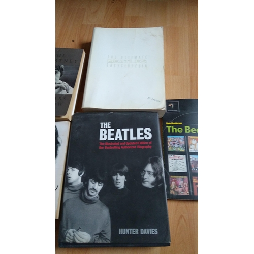 455 - NICE SELECTION OF BEATLES BOOKS AND DVD