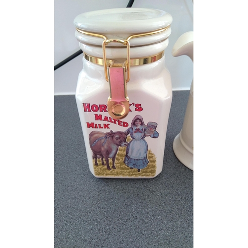 506 - HORLICK'S MALTED MILK HUG AND SEALED CONTAINER