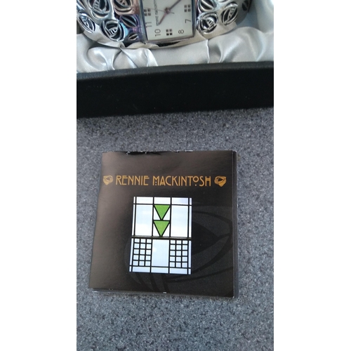 500M - BOXED RENNIE MACINTOSH WATCH AND NECKLACE SET