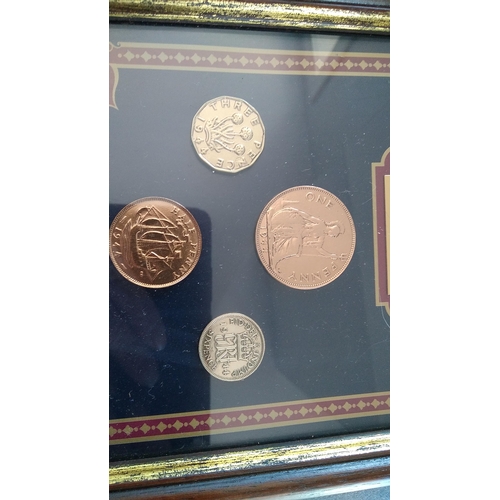 500O - FRAMED COLLECTION OF COINS MINTED IN 1944