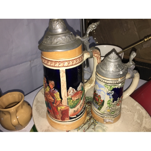 2 - NICE SELECTION OF 2 vintage German tankards