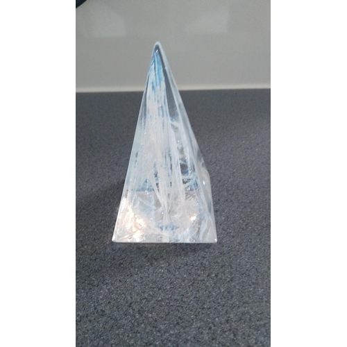 439 - LOVELY PYRAMID PAPERWEIGHT