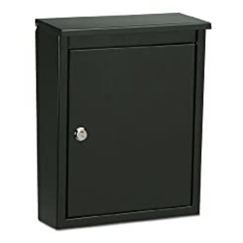 124 - NEW BOXED Chelsea Locking Wall Mount Mailbox, Black WITH KEY