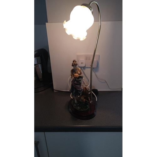 368 - ACADAMY COLLECTION LADY FIGURE LAMP ON BASE WORKING ORDER